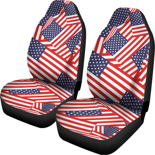 Independence Day USA Flag Pattern Print Universal Fit Car Seat Covers