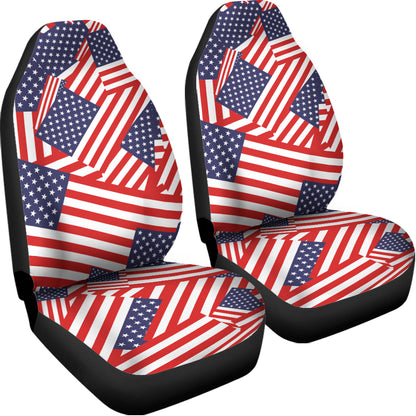 Independence Day USA Flag Pattern Print Universal Fit Car Seat Covers