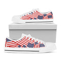 Independence Day USA Flag Pattern Print White Low Top Sneakers