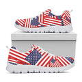 Independence Day USA Flag Pattern Print White Running Shoes