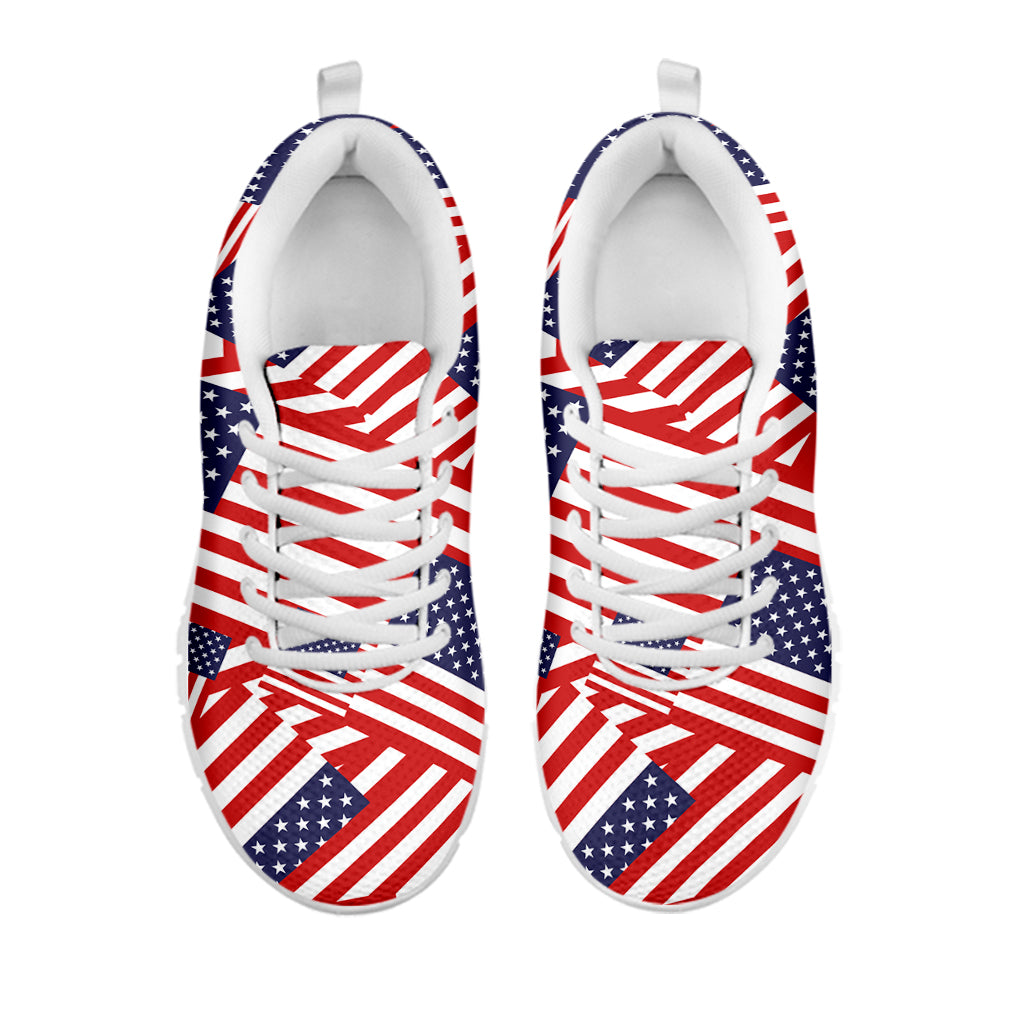 Independence Day USA Flag Pattern Print White Sneakers