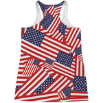 Independence Day USA Flag Pattern Print Women's Racerback Tank Top
