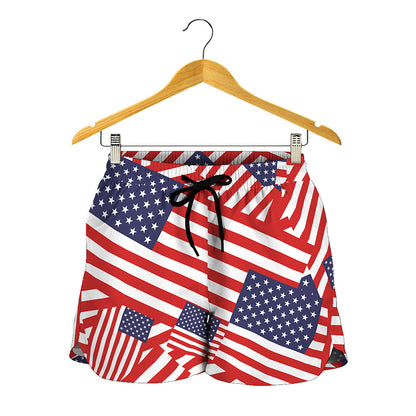 Independence Day USA Flag Pattern Print Women's Shorts