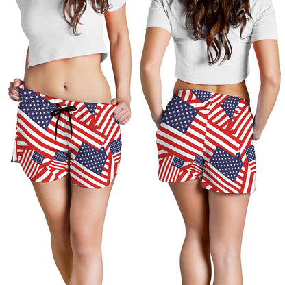 Independence Day USA Flag Pattern Print Women's Shorts