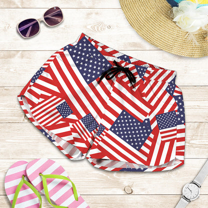 Independence Day USA Flag Pattern Print Women's Shorts