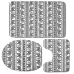 Indian Bohemian Elephant Pattern Print 3 Piece Bath Mat Set
