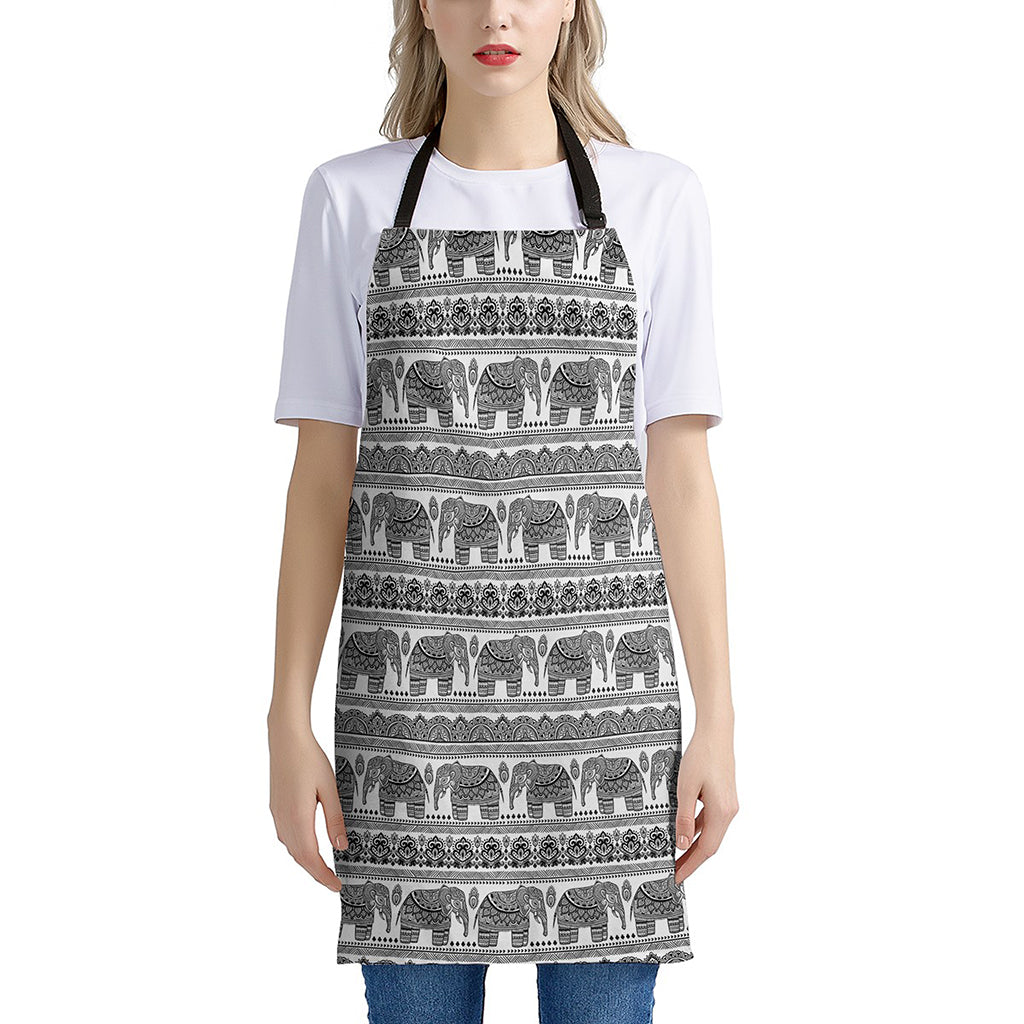 Indian Bohemian Elephant Pattern Print Apron