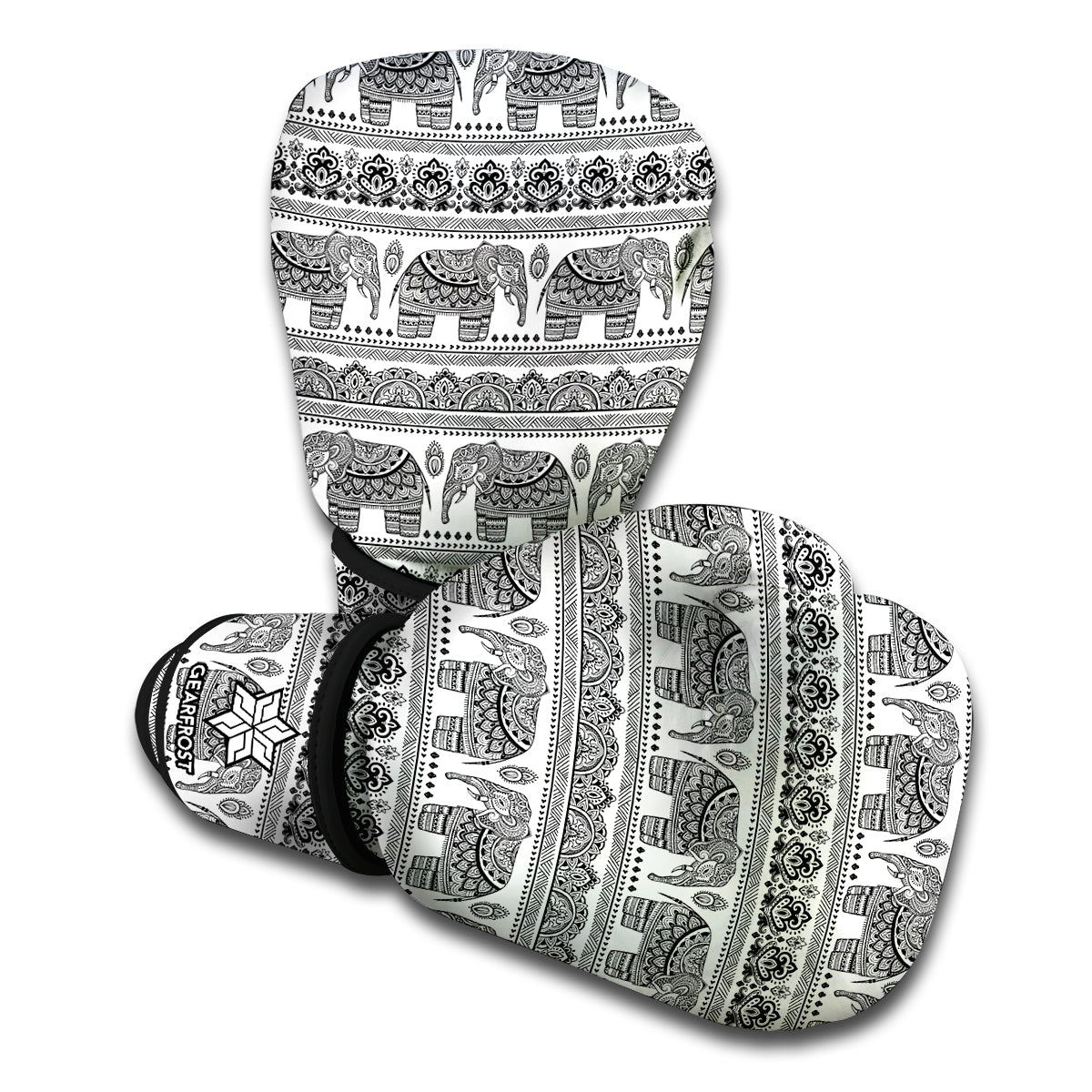 Indian Bohemian Elephant Pattern Print Boxing Gloves