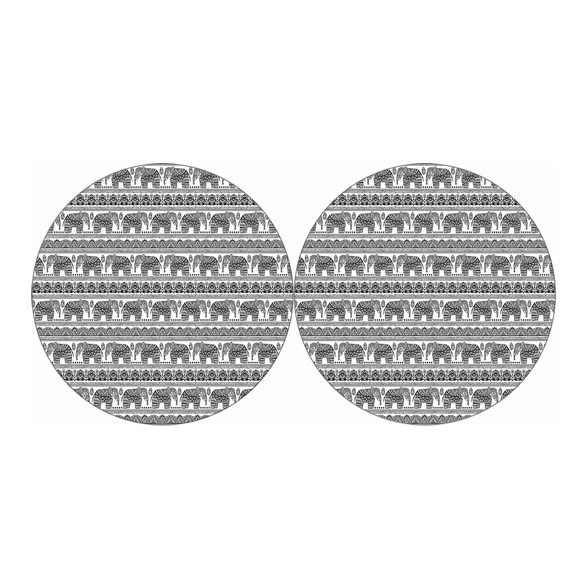 Indian Bohemian Elephant Pattern Print Car Coasters