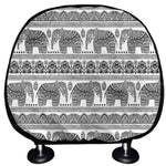 Indian Bohemian Elephant Pattern Print Car Headrest Covers