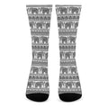 Indian Bohemian Elephant Pattern Print Crew Socks