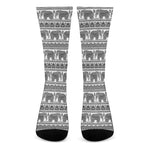Indian Bohemian Elephant Pattern Print Crew Socks
