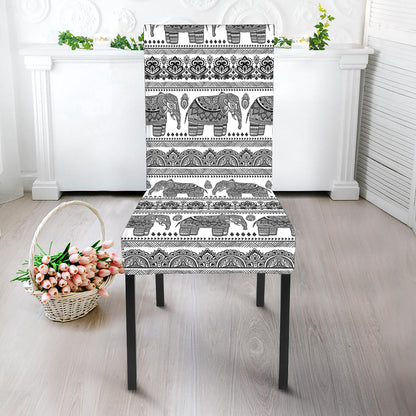 Indian Bohemian Elephant Pattern Print Dining Chair Slipcover