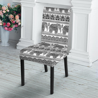 Indian Bohemian Elephant Pattern Print Dining Chair Slipcover