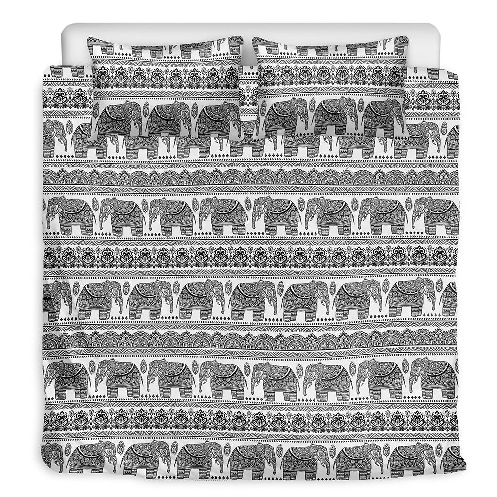 Indian Bohemian Elephant Pattern Print Duvet Cover Bedding Set