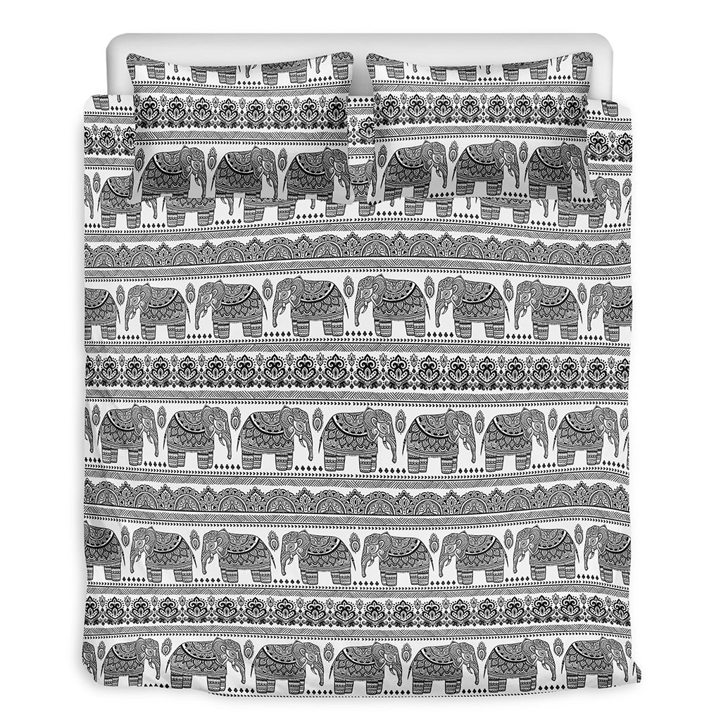 Indian Bohemian Elephant Pattern Print Duvet Cover Bedding Set