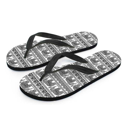 Indian Bohemian Elephant Pattern Print Flip Flops