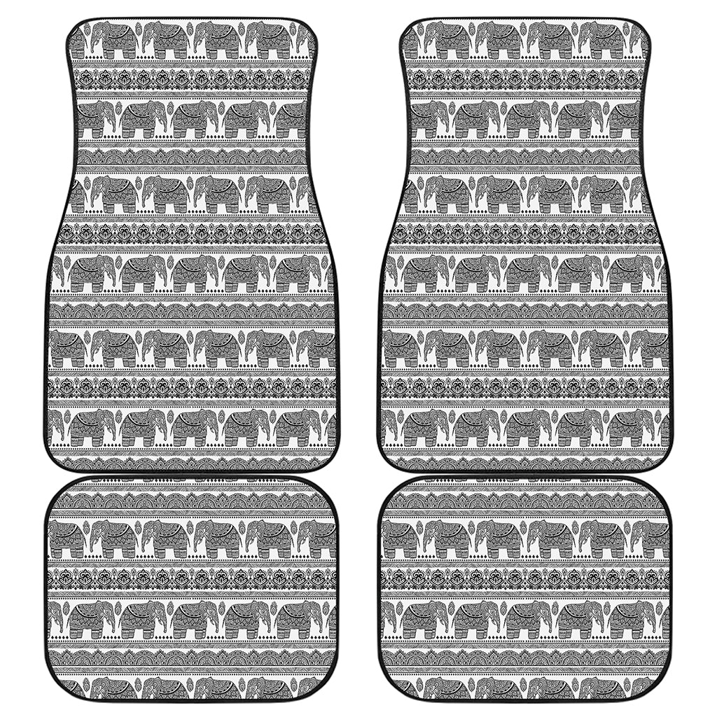 Indian Bohemian Elephant Pattern Print Front and Back Car Floor Mats