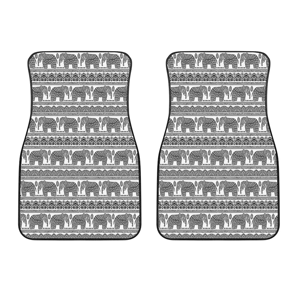 Indian Bohemian Elephant Pattern Print Front Car Floor Mats