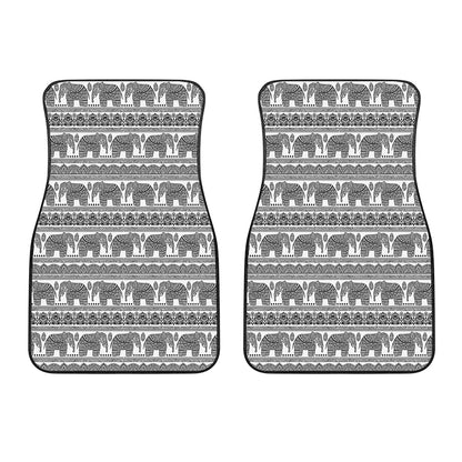 Indian Bohemian Elephant Pattern Print Front Car Floor Mats