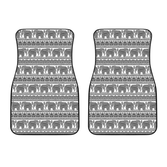 Indian Bohemian Elephant Pattern Print Front Car Floor Mats