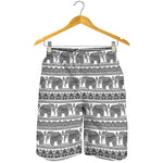 Indian Bohemian Elephant Pattern Print Men's Shorts