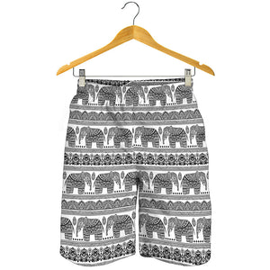 Indian Bohemian Elephant Pattern Print Men's Shorts