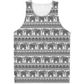 Indian Bohemian Elephant Pattern Print Men's Tank Top