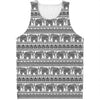 Indian Bohemian Elephant Pattern Print Men's Tank Top