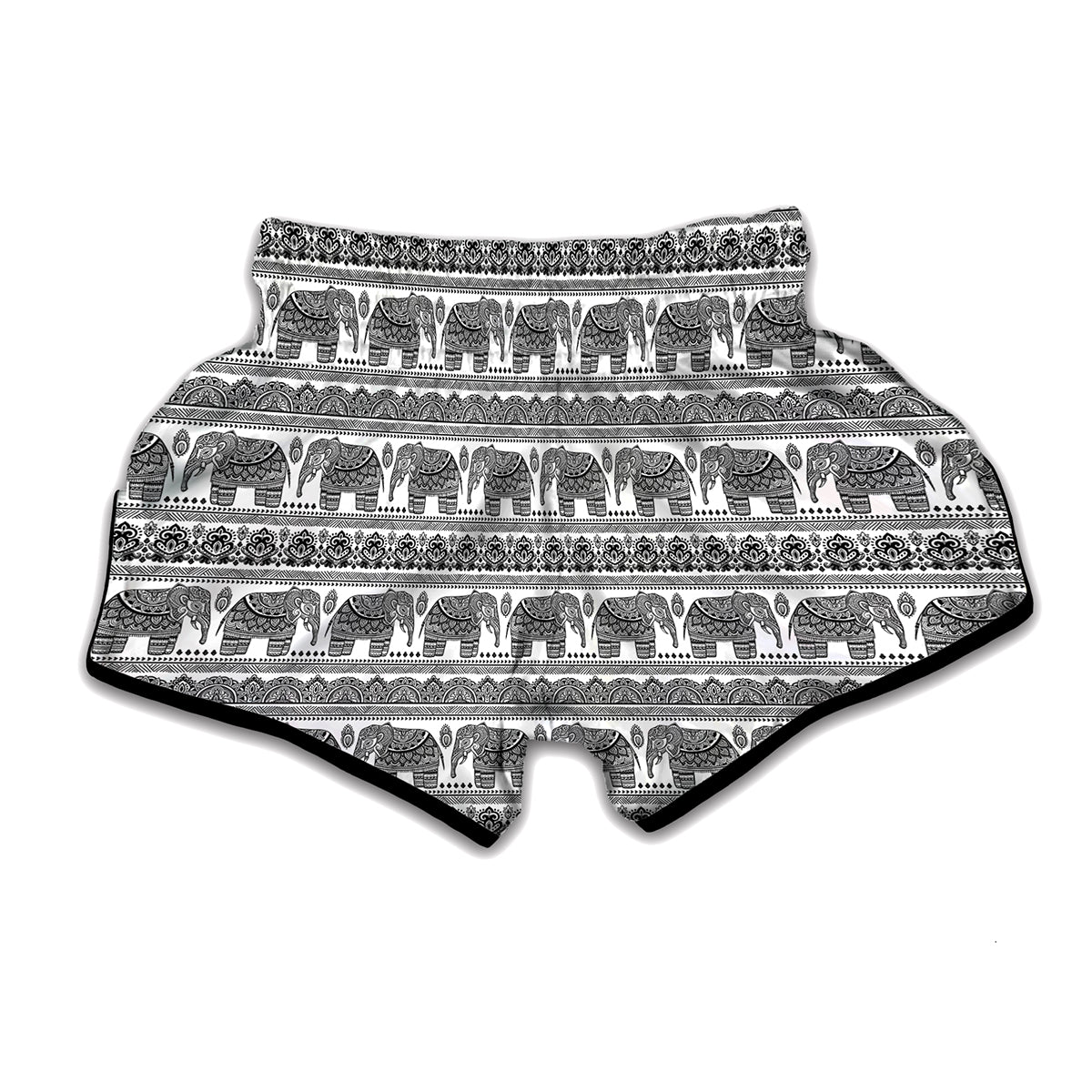 Indian Bohemian Elephant Pattern Print Muay Thai Boxing Shorts