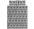 Indian Bohemian Elephant Pattern Print Quilt Bed Set
