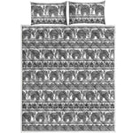 Indian Bohemian Elephant Pattern Print Quilt Bed Set