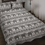 Indian Bohemian Elephant Pattern Print Quilt Bed Set