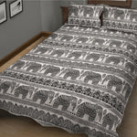 Indian Bohemian Elephant Pattern Print Quilt Bed Set