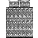 Indian Bohemian Elephant Pattern Print Quilt Bed Set