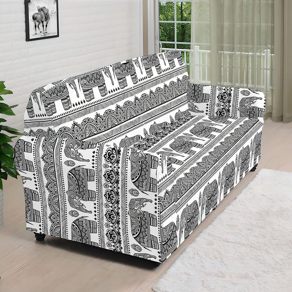 Indian Bohemian Elephant Pattern Print Sofa Cover