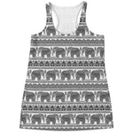 Indian Bohemian Elephant Pattern Print Women's Racerback Tank Top