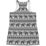 Indian Bohemian Elephant Pattern Print Women's Racerback Tank Top