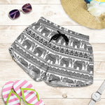 Indian Bohemian Elephant Pattern Print Women's Shorts