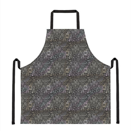 Indian Boho Elephant Pattern Print Apron