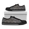 Indian Boho Elephant Pattern Print Black Low Top Shoes