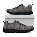 Indian Boho Elephant Pattern Print Black Running Shoes
