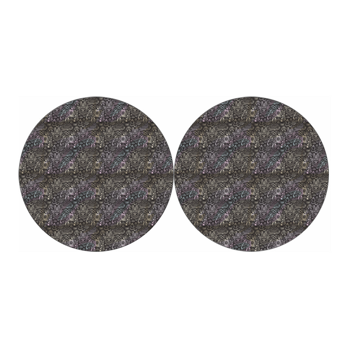 Indian Boho Elephant Pattern Print Car Coasters
