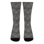Indian Boho Elephant Pattern Print Crew Socks