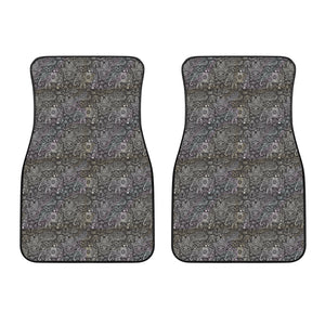 Indian Boho Elephant Pattern Print Front Car Floor Mats