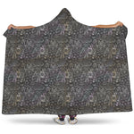 Indian Boho Elephant Pattern Print Hooded Blanket
