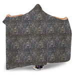 Indian Boho Elephant Pattern Print Hooded Blanket
