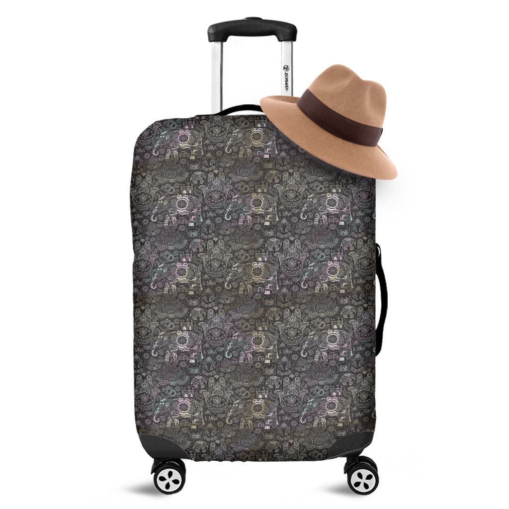 Indian Boho Elephant Pattern Print Luggage Cover