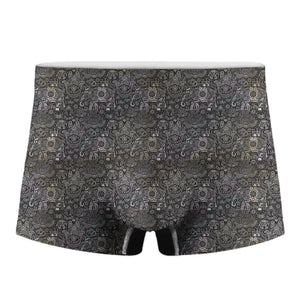 Indian Boho Elephant Pattern Print Men's Boxer Briefs