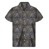 Indian Boho Elephant Pattern Print Men's Short Sleeve Shirt